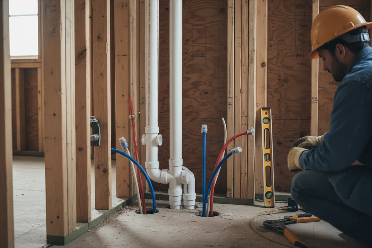 Drain and supply rough-in during Drain Cleaning in Boiling Springs